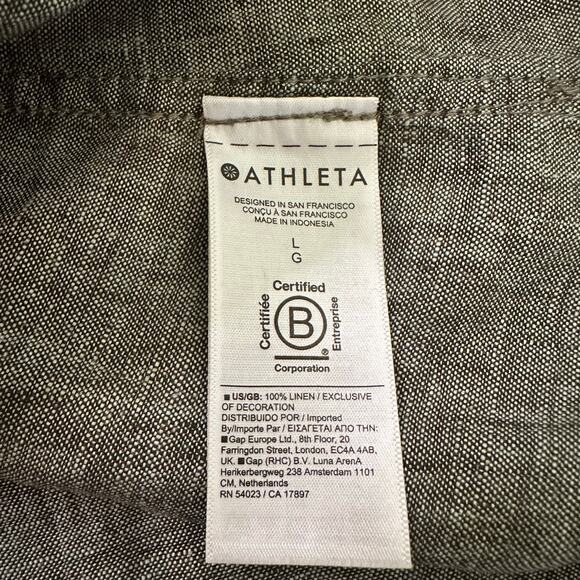 Athleta dark green sleeveless linen tank top size L - Picture 8 of 14